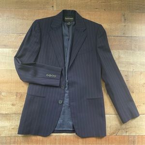 Ralph Lauren Collection Classics Black Label 100% Wool Blazer Navy Pinstripe
